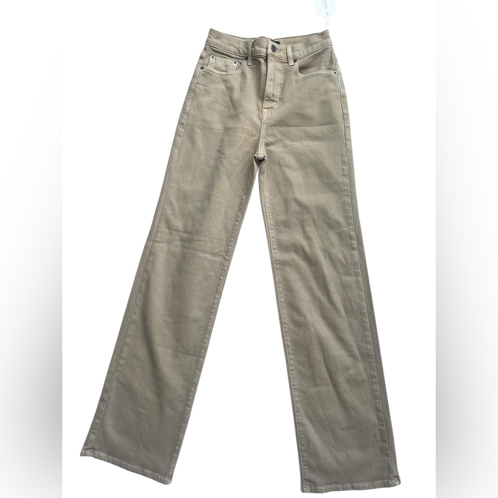 Stylish Tan high waisted Wide-Leg jeans